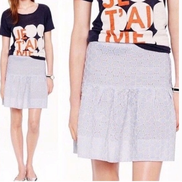 J. Crew Skirts J Crew Seersucker Eyelet Mini Skirt Poshmark